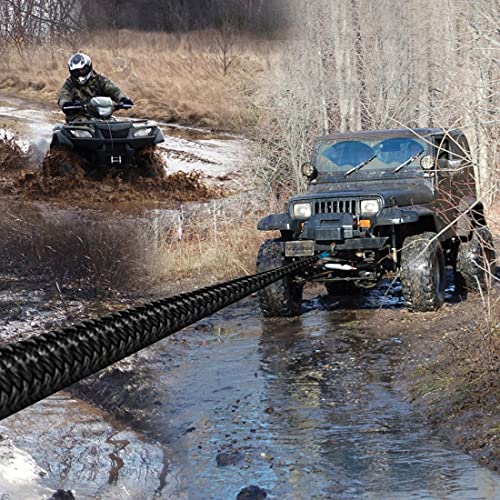 VULCAN OffRoad Recovery Rope 7/8 Inch x 30 Foot Red Eyes 28,600