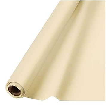Amscan International Kunststoff-Tischdeckenrolle Vanilla Creme