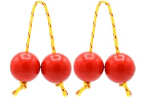 ZUPAYIPA 2 Pair Aslatuas Rhythmic Ball,Kashaka Instrument,Music Egg Shaker, Double Gourd Percussion,Asalato Fingertip Drum Balls,African Shaker Rattle,Red