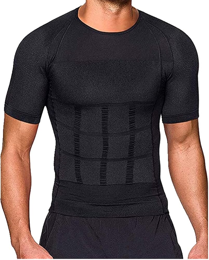 N\P Men Body Toning TShirt Corrective Posture Shirt Slimming Belt