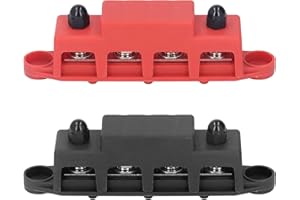 Power Distribution Block, 250A Bus Bar 48V DC with 4 M8 Terminal Screws, for Automotive RV Boat Marine Electrical Equipment