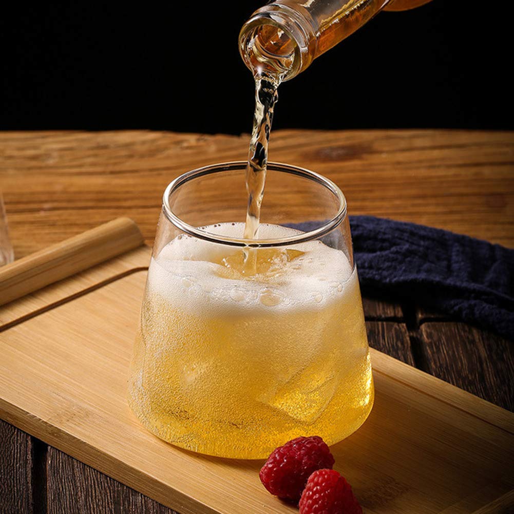 LONTG Water Juice Drinking Glasses Crystal Tumbler Glasses Whisky Glasses Whisky Tasting Glass Durable Coffee Cup Ice Drinking Glass for Party Home Restaurant Bar Cafe Dishwasher Safe 280ml