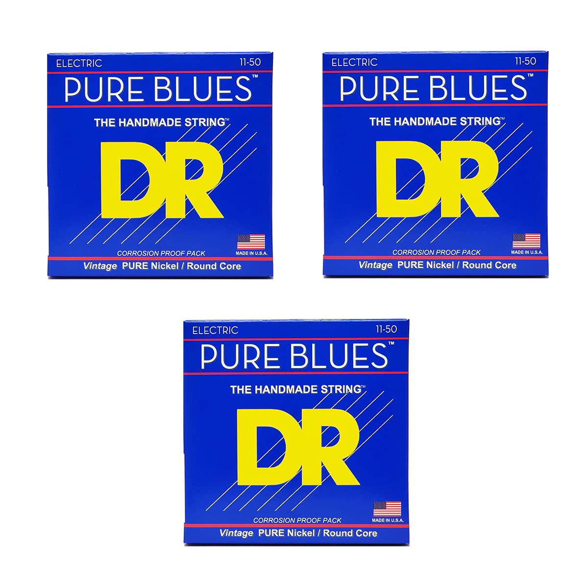 DR PHR-11 - Pure Blues Electric Guitar Strings 011-050 3 Pack