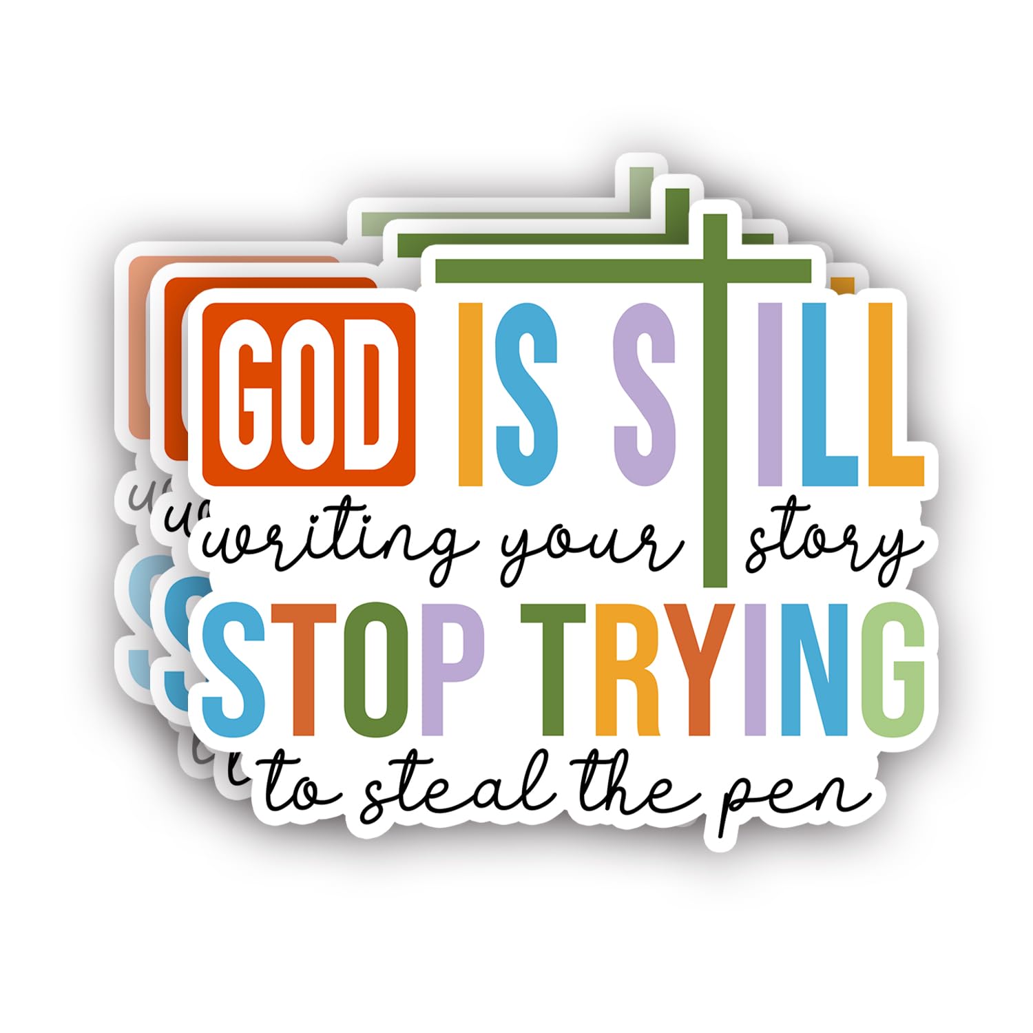 Photo 1 of (3Pcs) God is Still Writing Your Story Stop Trying to Steal The Pen Christian Sticker Inspirational Bible Verse Jesus Vinyl Decals for Tumbler Kindles Laptop Water Bottles Books -3x2.7