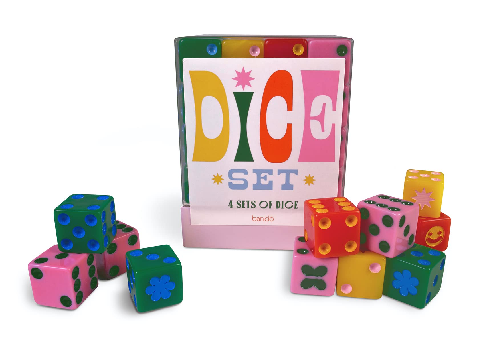 ban.do Game Night! 48 Piece Dice Set, 4 Different Colored Dice, Standard Dice for Board Games and Card Games
