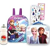 Disney Frozen Mini Backpack and Lunch Box Bundle with Stickers, 11" (Frozen Preschool Toddler Set)