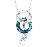 CUOKA MIRACLE Phoenix Necklace with Crystal for Women 925 Sterling Silver Peacock Necklace Nirvana of Phoenix Gifts Jewelry for Women