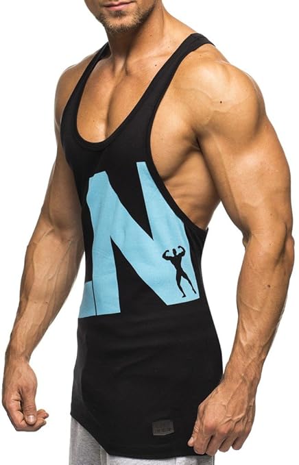 LEIF NELSON Gym Herren Stringer T-Shirt für Sport Fitness ohne Ärmel | Männer Bodybuilder Trainingsshirt Top ärmellos | Sport