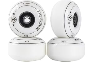 FREEDARE Skateboard Wheels 52mm and Bearings, Spacers Installed 92A for Street Tricks(Pack of 4)
