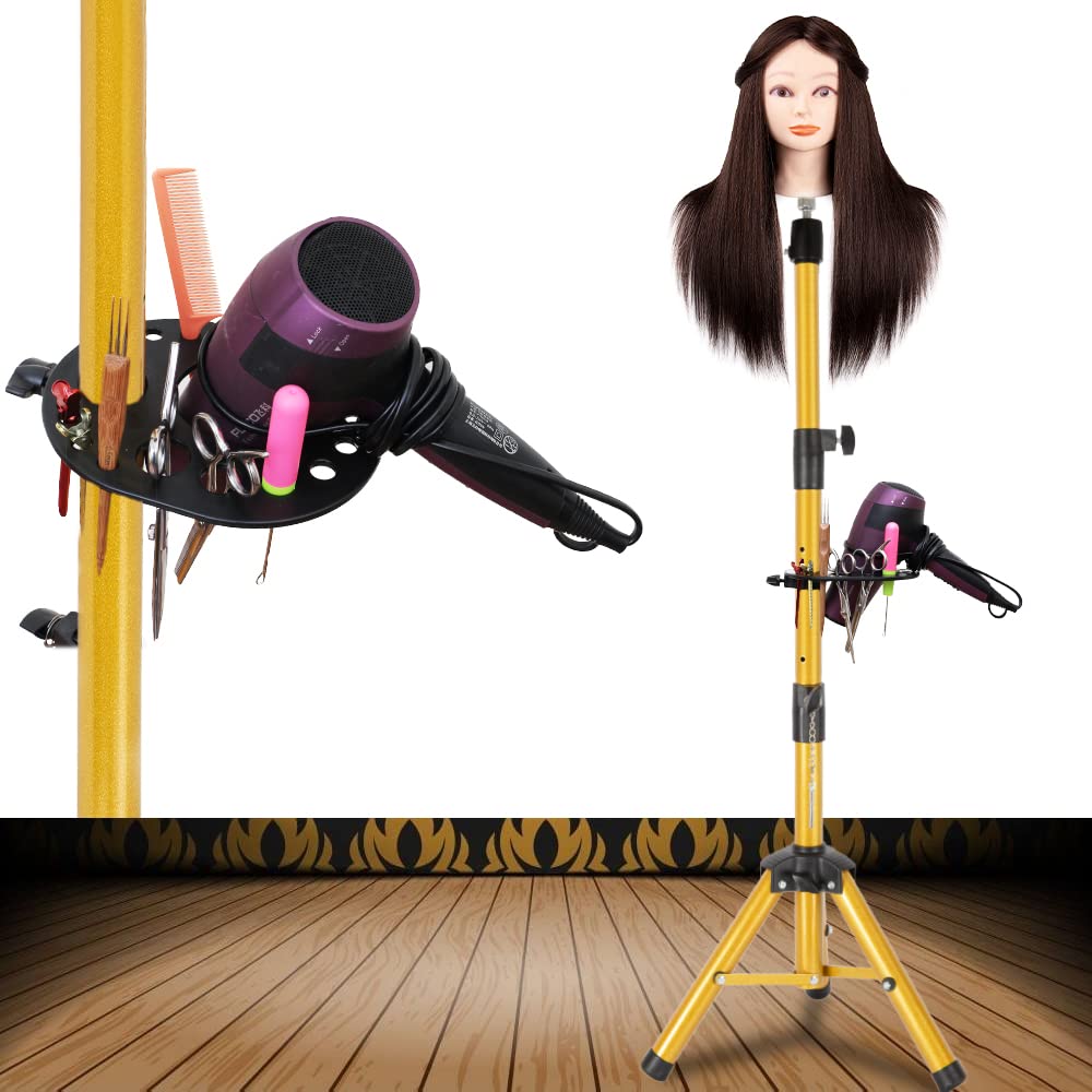AliLeader 55 Inch Heavy-duty Thick Wig Stand Tripod - Adjustable Stainless Steel Wig Mannequin Head Stand with Tool Tray (Mannequin Head Not Included)