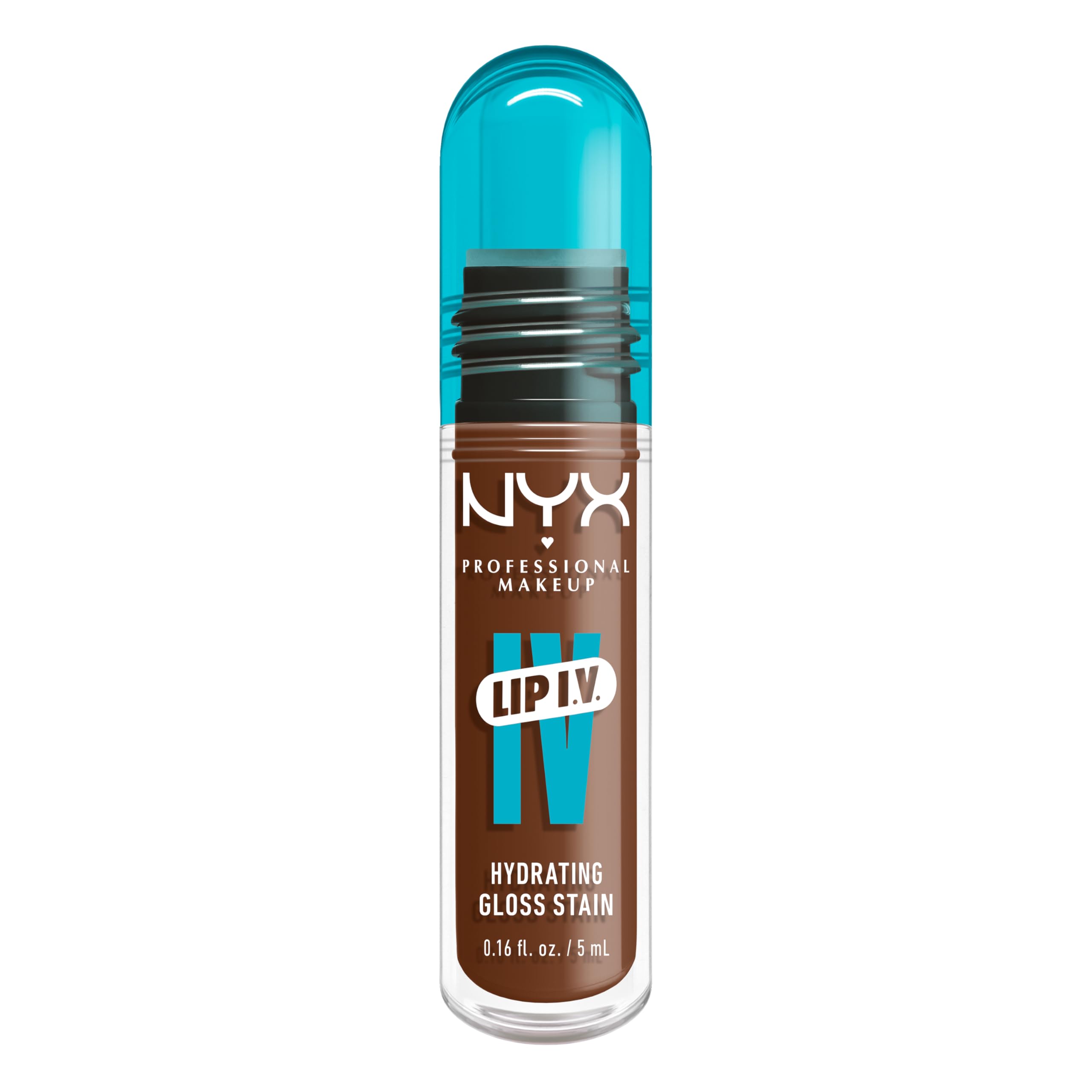 NYX Professional Makeup Lip Gloss and Lip Stain, Lip IV Hydrating Gloss Stain, Up to 12 Hour Hydration, High Pigment, Wet Shine Finish, Shade: Splash N Spice