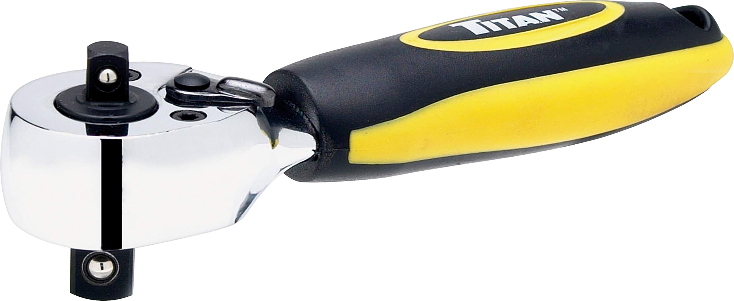 Titan Tools 11050 1/4 and 3/8-Inch Drive Dual Head Stubby Ratchet - Multi-Colour