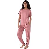 Joyaria Bamboo Viscose Pajamas Women Ultra Soft Short Sleeve Jogger Pants Pjs Set Cooling Sleepwear