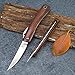 KATSU Handmade Japanese Classic Pocket Folding Knife with Single Piece Wood Handle (Cocobolo Wood Handle + D2 Blade)