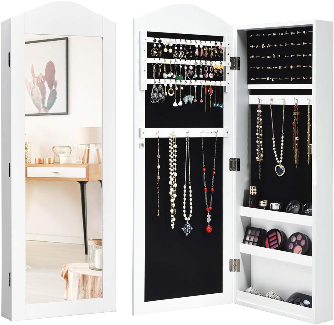 Giantex Jewelry Armoire Wall Mounted with Mirror