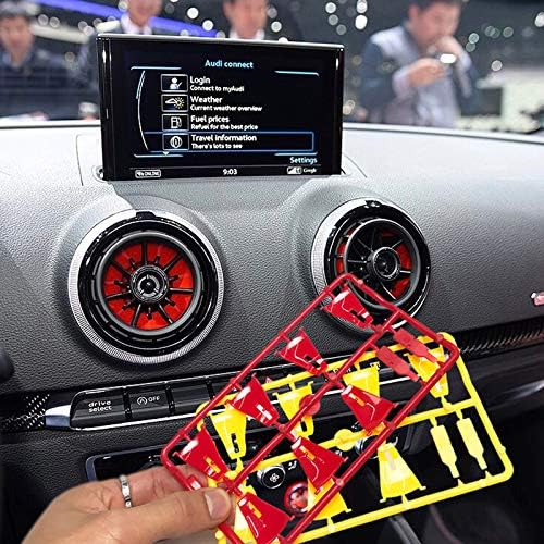 SRXTZM for Audi A3 S3 8V 2013 2014 2015 2016 Car Styling Air Condition AC Vent Outlet Blade Car Decoration Interior Replacement (Yellow)