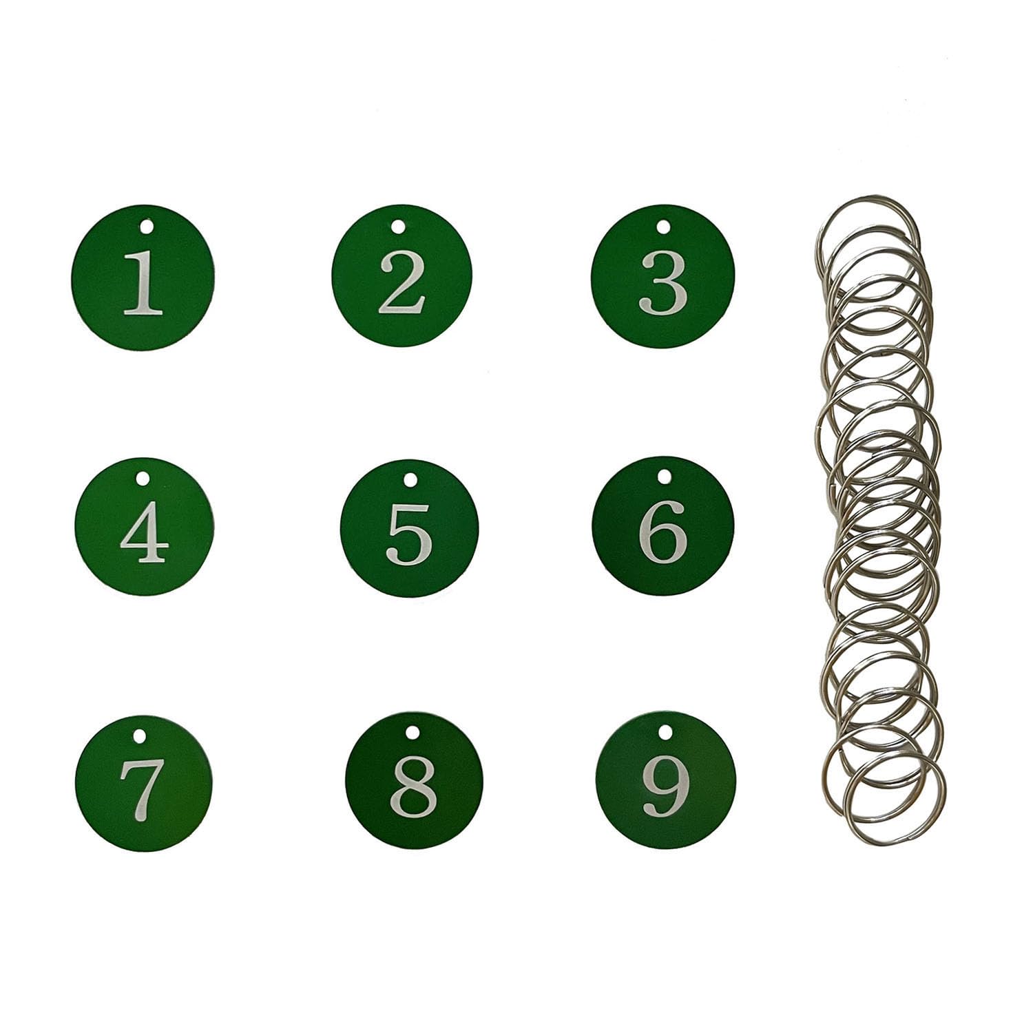 Aluminum Number Tags 35MM Round ID Tags with Key Ring for Restaurant Hotel Dormitory Keys House Lockers