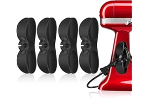 4PCS Cord Organizer For Appliances,UMUST Kitchen Appliance Cord Winder Holder, Cable Wrapper Stick Firmly for Coffee Maker Pressure Cooker Etc (Black)