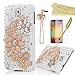 Note 3 Case,Galaxy Note 3 Case - Mavis's Diary 3D Handmade Bling Crystal Champagne String Flowers Gloden Shiny Diamond Pearls White Hard PC Case Cover for Samsung Galaxy Note 3 N9000 N9005 N9006