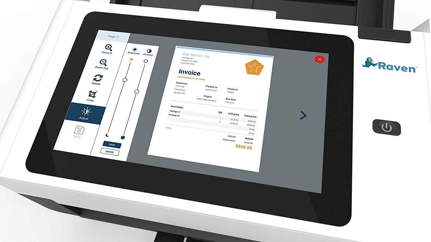 Raven Pro Document Scanner - Huge LCD Touchscreen, High Speed Color Duplex Feeder (ADF), Wireless Scan to Cloud, WiFi, Ethernet, USB, Home or Office: Electronics