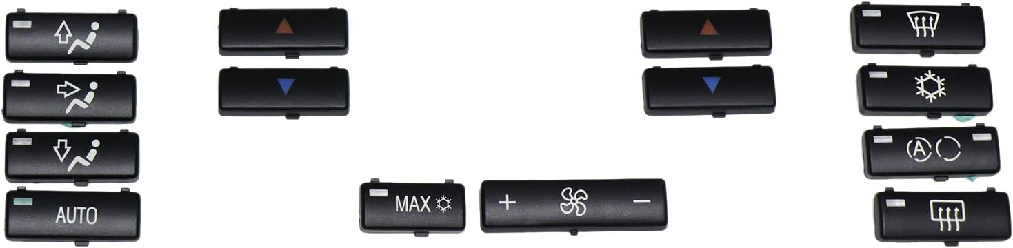 Amazon Semoic 14ボタンキーキャップ カーエアコンa Cコントロールパネルスイッチボタンキーカバー 9 E53 525i 530i 540i M5 X5適用 インテリアスイッチ 車 バイク