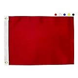 AMZFLAG Solid Red Flag 12x18 Inch Vivid Color Small