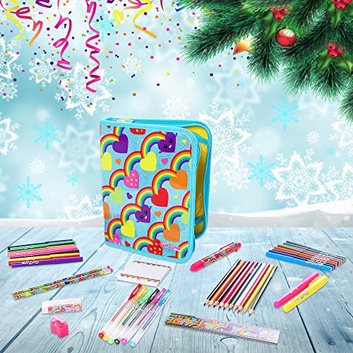 GirlZone: Jumbo Arts and Crafts Filled Stationery Pencil Case for Girls