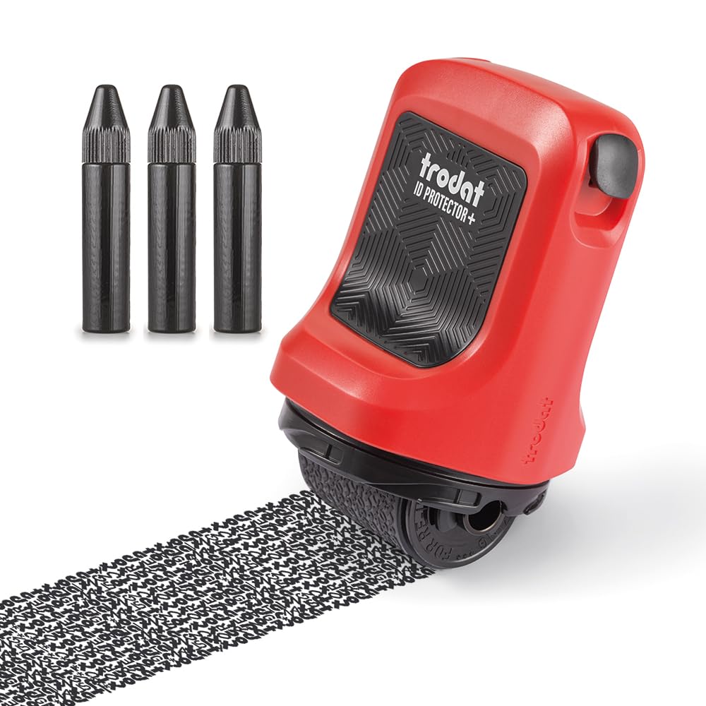 Trodat ID Protector+ Ink Roller – Identity Theft Protection Roller Stamp with Integrated Box & Letter Opener (3in1) – incl. 3 Refill Inks — image 1