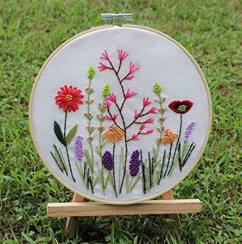 Cross Stitch Stamped Embroidery Kit - Eafior DIY Beginner Counted Starter Cross Stitch Kit for Art Craft Handy Sewing Including Color Pattern Embroidery Cloth,Embroidery Hoop,Color Threads,Tools Kit