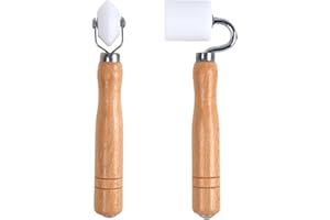FCHO Wallpaper Smoothing Roller, Rubber seam roller, wheel roller Corner Seam Roller for wallpaper, wood hand wallpaper roller pack of 2