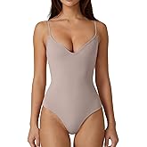 QINSEN Womens Sexy Sweetheart V Neck Bodysuit Tops Spaghetti Straps Slim Fit Fashion T Shirts