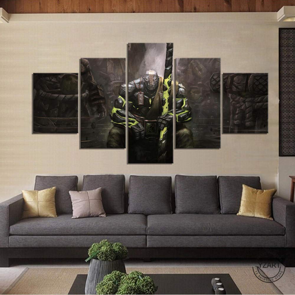 IGZAKER 5pcs Earth Spirit Dota 2 Game Poster Paintings Canvas Art Decorative Paintings for Wall Deco