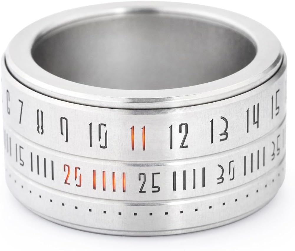 Ring Clock Metal Ring With Orange Leds Z 2 Amazon Co Uk Jewellery