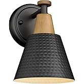 FEMILA Black Wall Sconces, Rustic Industrial Wall Lamps, 1-Light Sconces Wall Lighting with Hammered Metal Shade, Bathroom Va