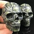 TEAMWILL 2" Natural Kambaba Jasper Quartz Crystal Carved Skull Halloween Powerful Gift 1PC