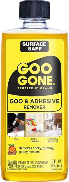 Goo Gone Adhesive Remover 8 Ounce Surface Safe Adhesive Remover Safely Removes Stickers Labels Decals Residue Tape Chewing Gum Grease Tar Amazon Com Grocery Gourmet Food