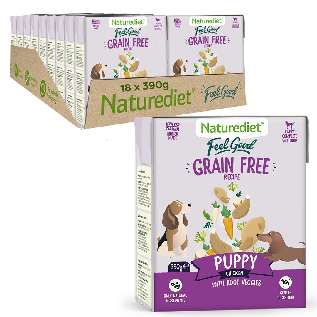 Naturediet - Grain Free Wet Dog Food, Natural and Nutritionally Balanced, Grain Free, Puppy, 390g (Pack of 18)
