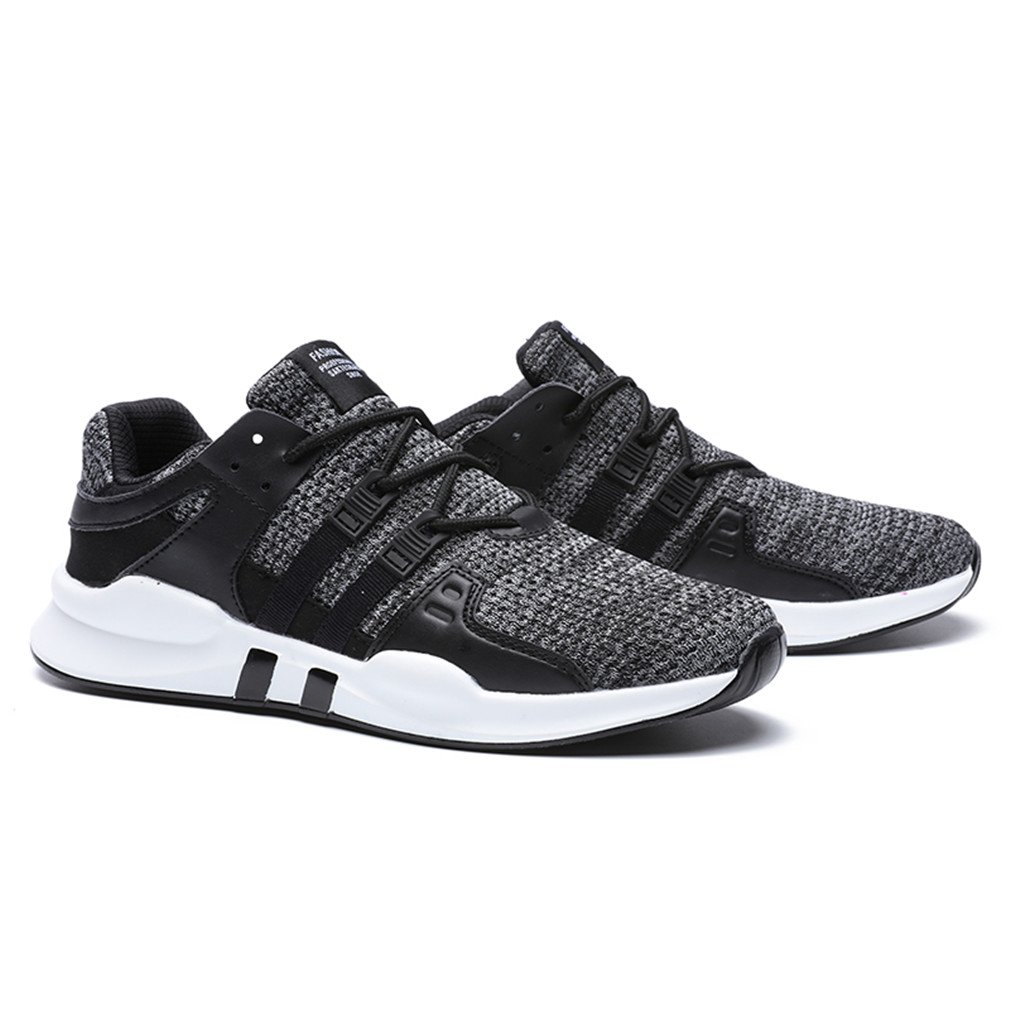 ZIITOP Sportschuhe Herren Laufschuhe Leichtgewicht Gym Turnschuhe Freizeit Atmungsaktiv Schnürer Sneaker Fitnessschuhe(EU 39-46) (42 EU, Grau)
