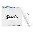 AuldHome Design Rustic Snack Bin, White Enamelware Snack Container Perfect for Single Serving Snacks