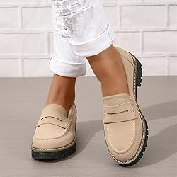 Womens Loafers Shoes Platform Chunky Penny Loafer