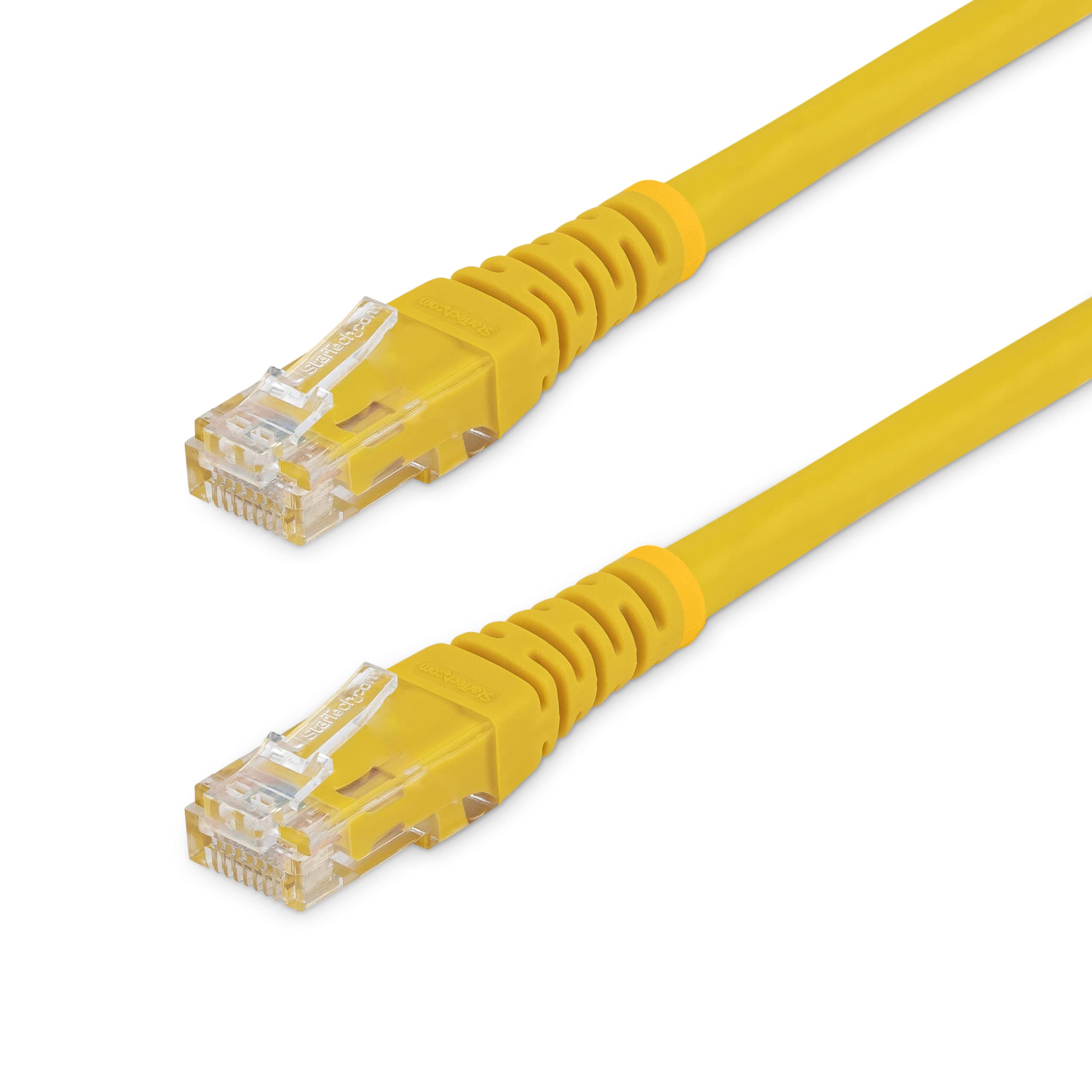 StarTech.com 20ft CAT6 Ethernet Cable - Yellow CAT 6 Gigabit Ethernet Wire -650MHz 100W PoE RJ45 UTP Molded Network/Patch Cord w/Strain Relief/Fluke Tested/Wiring is UL Certified/TIA (C6PATCH20YL) — image 1