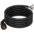 CheeMuii 7 Way Trailer Cord Heavy Duty 8 FT Trailer Wiring Harness Kit 7 Pin Trailer Plug Inline Wire Harness Cable for Trail