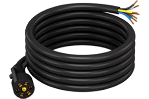 CheeMuii 7 Way Trailer Cord Heavy Duty 8 FT Trailer Wiring Harness Kit 7 Pin Trailer Plug Inline Wire Harness Cable for Trail