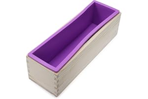 900ml/32oz Soap Molds for Soap Making, Loaf Silicone Soap Making Supplies with Wood Box for DIY Handmade