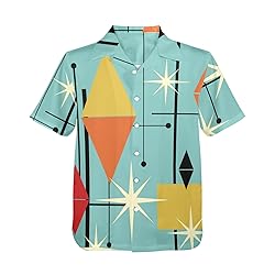 HUGLAZY Retro 50s 60s Shirt Hawaiian Shirts Short