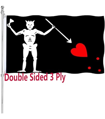 12"x18" Edward Teach Blackbeard Pirate Flag - Black Beard Boat & Car Flag, 100% Polyester