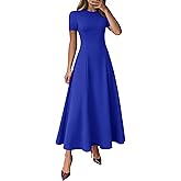 KIRUNDO Wedding Guest Dresses for Women 2026 Spring Summer Short Sleeve Pleated Long Flowy A Line Formal Maxi Dress Pockets