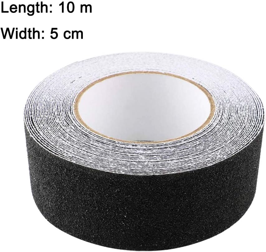 QitinDasen 10 M X 5 cm Black Anti-Slip Tape, Self-Adhesive Non-Slip Safety Tape, for Indoor & Outdoor (1 Roll) - Image 3