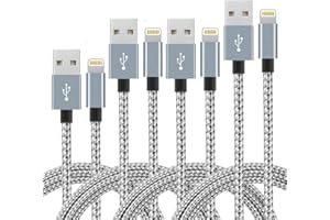 FIRSTING MFi Certified iPhone Charger, 5Packs(3ft 3ft 6ft 6ft 10ft) iPhone Charger Cable Fast Charging Cord Nylon Braided USB Lightning Cable Compatible with iPhone14/13/12/11/X/Max/8/7/6/6S/5/5S/SE/Plus/iPad