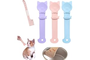 GRTWEEL 3pcs Cat Strip Feeders with 1pc Can Spoon, 3in1 Lickable Squeezable Creamy Treat, Wet Treats Dispenser, Cat Treat Spoon Squeeze